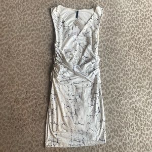 NWT Staple the Label Black & White Faux Wrap Mini Dress, size 6